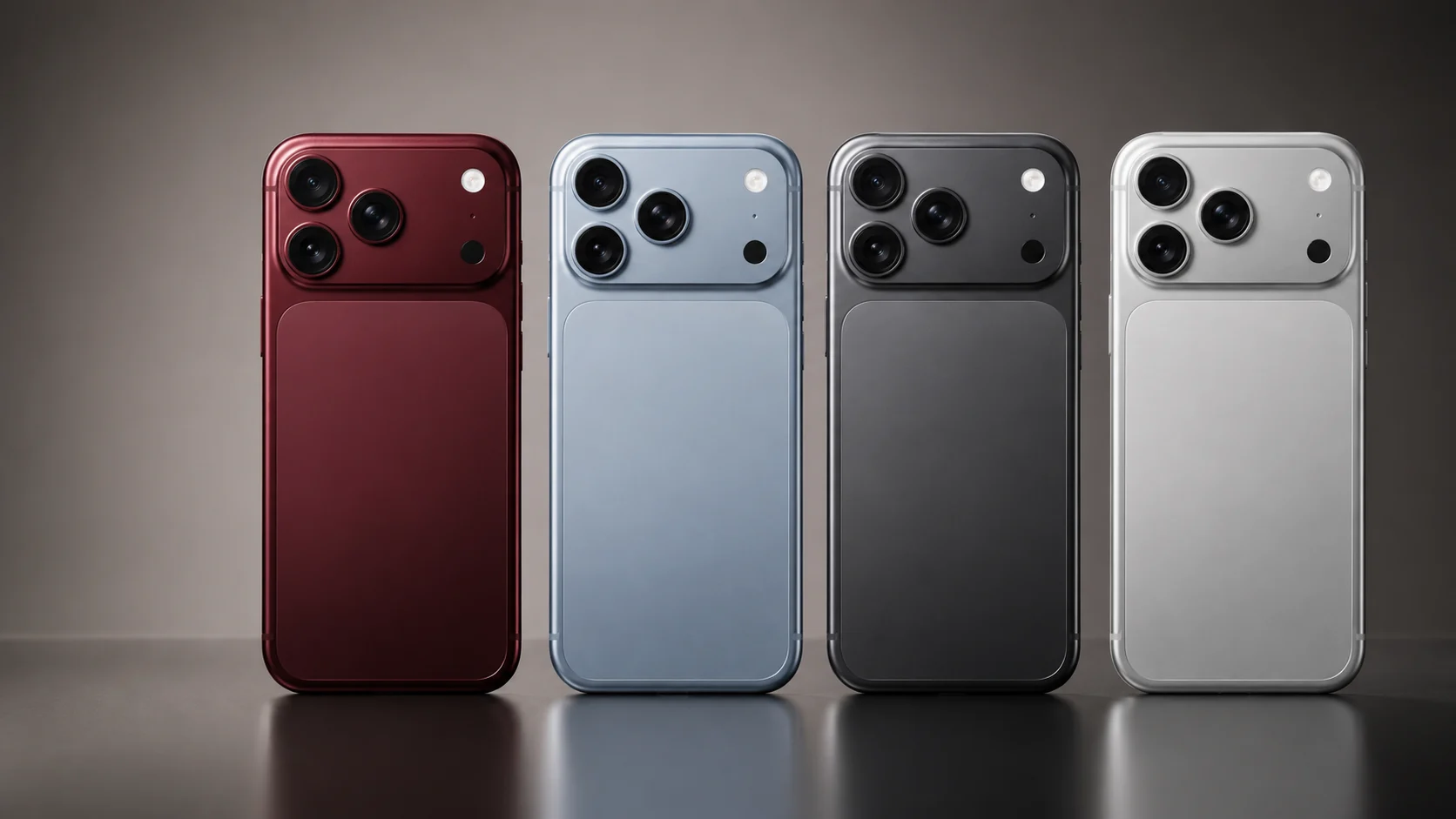 Four iPhone Pro Max colour finishes
